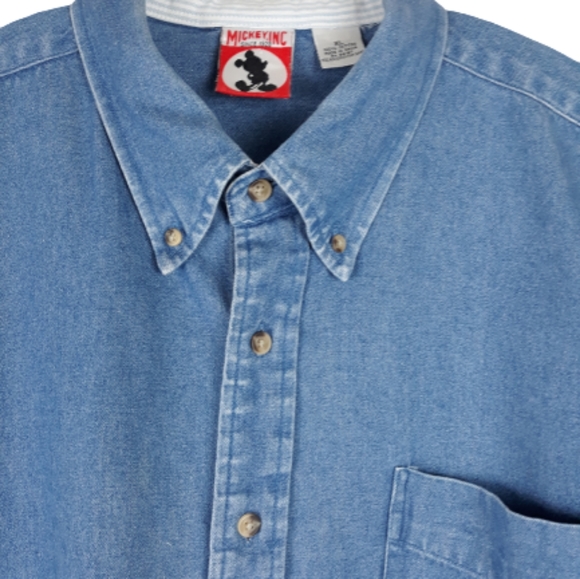 VTG Mens Disney Mickey WDW reunion denim shirt XL - Picture 5 of 11